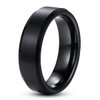 083BASE Unisex Tungsten Ring Black/Silver Blue, 4 mm/6 mm/8 mm
