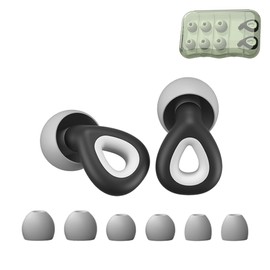 OUDQFCJ 2025 Neue Schlaf-Ohrstöpsel, 45dB Noise Cancelling, austauschbar, weich und wiederverwendbar Gehörschutz für Schlaf, Reisen, Konzentration, Konzerte (Schwarz)