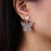 TseenYi Boho Butterfly Earrings Silvel Hollow Butterfly Drop Earrings Crystal