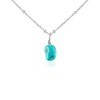 Turquoise Raw Crystal Pendant Necklace in Sterling Silver Satellite