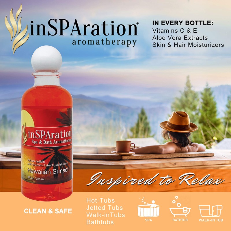 inSPAration 217X Hawaiian Sunset Spa and Bath Fragrance, 9-Ounce, Tropical