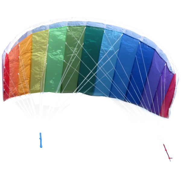 In the Breeze 2973 Rainbow 62" Sport Kite Dual Line Stunt Parafoil Includes Braided Kite Line and Bag