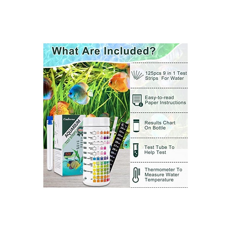 9 in 1 Aquarium Test Kit for Freshwater and Saltwater,
