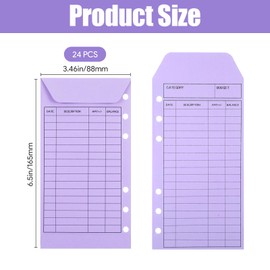 24PCS Money Envelopes for Cash, Cash Envelopes for Budget Saving, Colorful Reusable Budget Supplies with 12 Assorted Colors, Vertical Layout for Money Savings Challenge Book Management Tracking