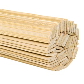 DYWISHKEY Natural Bamboo Sticks, Wooden Craft Sticks, 15.75 Inches Length x 3/8 Inch Width (50 Pieces)