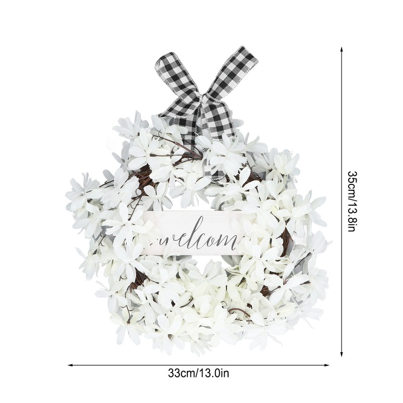 Imitation White Dogwood Wreath Simulation Vibrant Wreath Decoration for Home