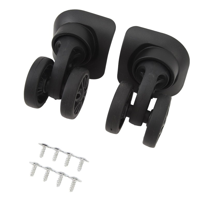 1 Pair ABS Rubber Universal Suitcase Wheels for Trolley Case,