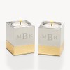 Personalization Universe Monogram Engraved Silver & Gold Hammered Metal Candle