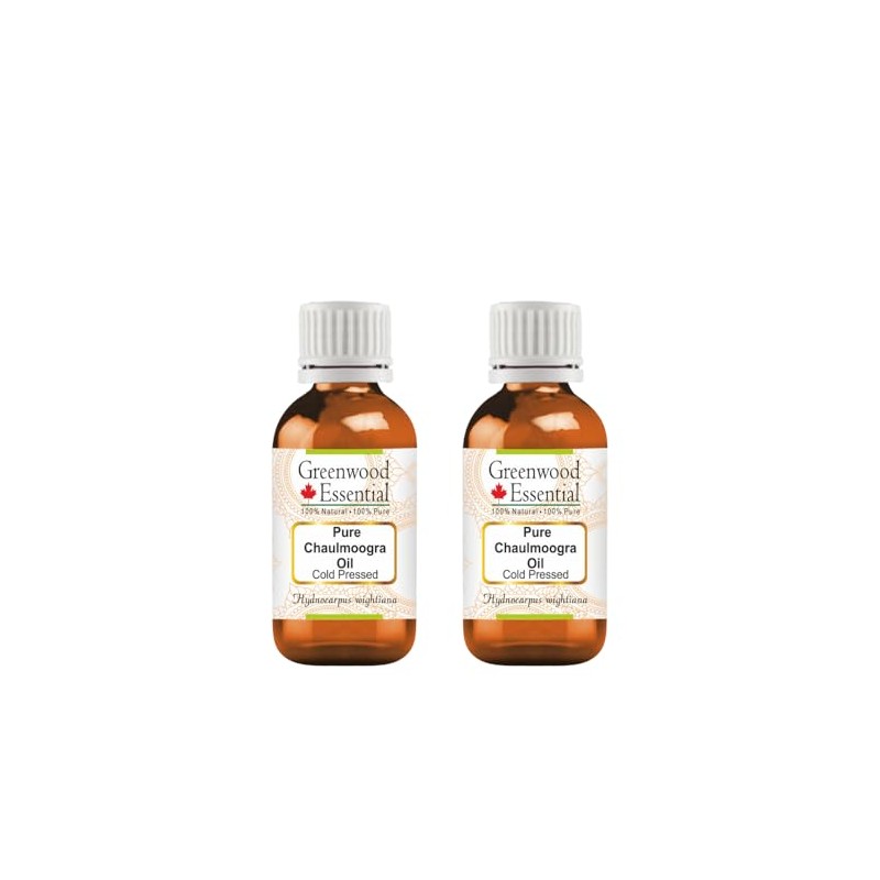 Greenwood Essential Pure Chaulmoogra Oil (Hydnocarpus wightiana) Cold Pressed (Pack