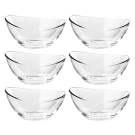 Barski - European Quality - Glass - Set of 6 - Small Bowls -Could Be Used For Small Fruit/Nut/Dessert - Each Bowl is 4" Length x 3.3" Width - Made in Europe