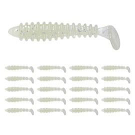 Goture 20 Piece Set, Cloworm, Odor Ingredient, Claw, Blackfish, Chinu, Root Fish, Bass Lure, Fishing, Worm Set, 1.4 inches (3.5 cm), 0.01 oz (0.3 g), Transparent