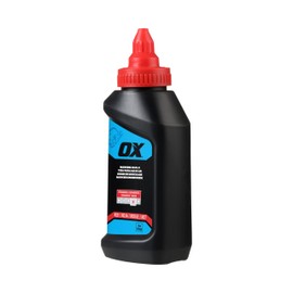 OX Pro 226g/8oz Permanent Red Marking Chalk - Permanence 3, Ideal for Weatherproof Markings lasting upto 1 month, General Construction Chalk Line Refill for Chalk Reels