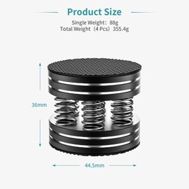 Tertullus 4 Pcs Spring Speaker Isolation Feet Turntable Feet For Hifi Devices Amplifier Turntable Dac Recorder Cd (FT4437-Black)