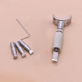 Singring Leather Swivel Knife with Angle Beveler Stamps Professional Leathercraft Carving Tool 304 Stainless Steel Stamping Set (Large with beveled stamps)