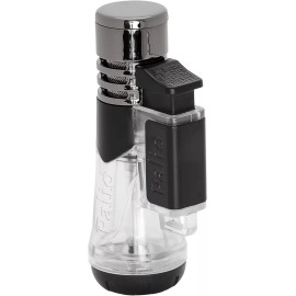 Palio Siena Single Jet Flame Cigar Lighter, Extra Large Fuel Tank, Clear
