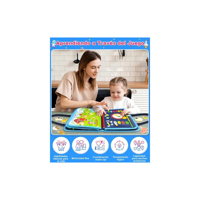 Tablero Montessori 8 Páginas Juego Sensorial Didáctico Infan