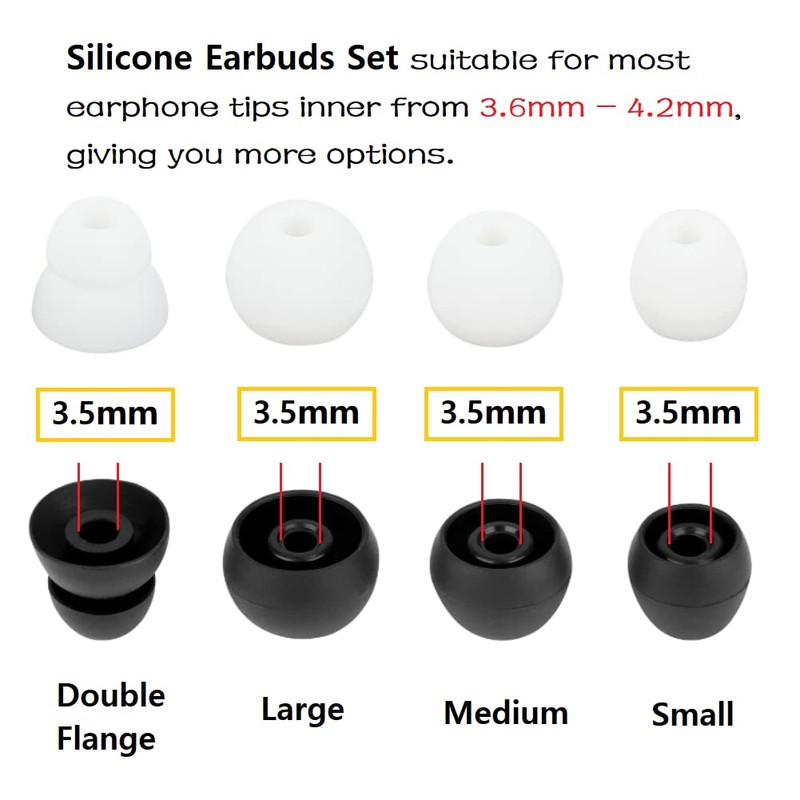 Replacement Earbuds Silicone Earbuds Buds Set 8 Pairs Compatible with