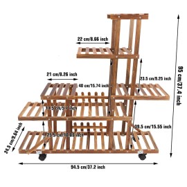 carauto2000 Wood Plant Stand Flower Rack Display Garden Balcony Patio Living Room