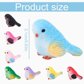 Tinoaly 24pzs Mini Pájaros Resina, Coloridos Figuras Pájaros Miniatura Decorativo Pequeñas Estatuas Animales para Casa Muñecas Decoración Jardín Paisaje Manualidades Decoración Pasteles Planta Maceta