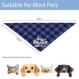 2 Pack Big Brother Dog Bandana, Plaid Dog Bandana Pregnancy Announcement Dog Bandanas Pet Costume for Dogs