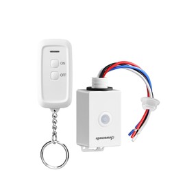 DEWENWILS Outdoor Indoor Wireless Light Switch and Receiver Kit, 15A/1800W, No Wiring, IP65 Waterproof, Wireless Remote Light Switch for Lighting