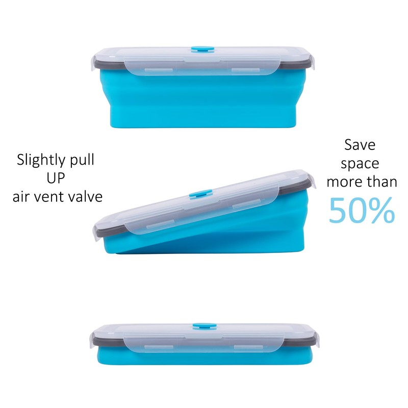 Extra Large Collapsible Food Storage Containers with Lid & Air