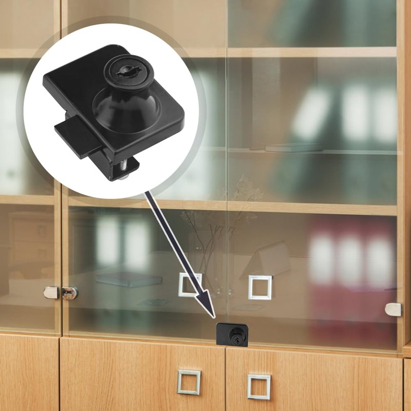 TOVOT Glass Cabinets Locks with Same Keys Double Opening Glass-Door