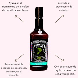 Shampoo Acondicionador Barba Cabello Machin Argán600 Barbiux