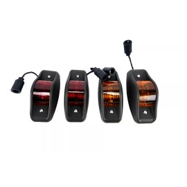 HMMWV Side Marker Light Kit (4) LED Military truck 24V Humvee M35A2 LMTV BLACK