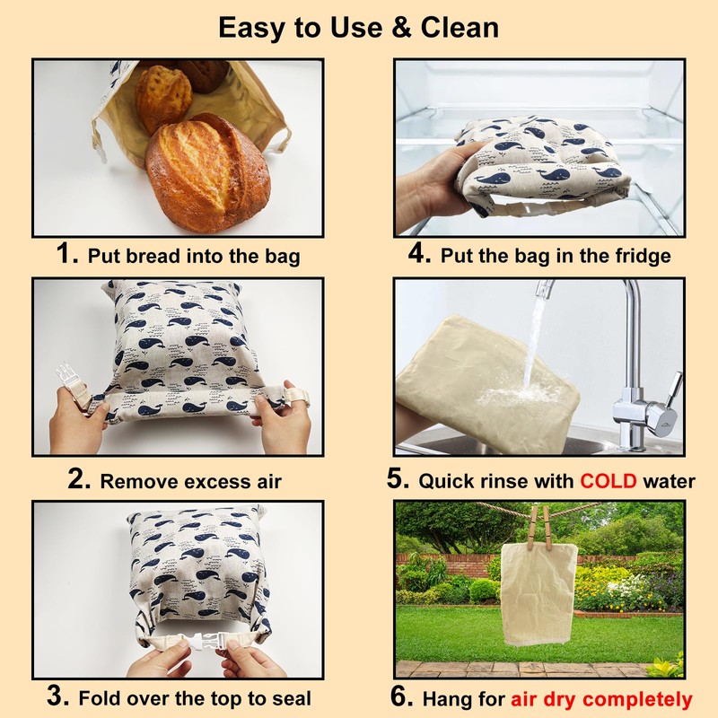 Reusable Beeswax Bread Bags for Homemade Sourdough: XL 13x17in (2