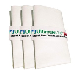 Ultimate Cloth The Original Streak Free Cloth in White - 100% MiraFiber - Incredible Miracle Cloth that Cleans with WATER ONLY - Windows and all Glass, Mirrors, Stainless Steel, Granite, Quartz, TV and Computer Screens, Cars, Boats, Kitchens, Bathrooms, 