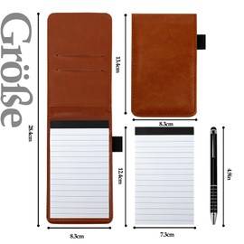 NIEITRK Notizblock,Notizbuch Klein,Kellnerblöcke,Mini Notizbuch,Notizblock Klein,Notizbuch A7 Notizblöcke Notepad,Notizbuch Mit Stift,Pocket Notebook,Notizblockhalter Aus Pu-Leder,Taschennotizblöcke