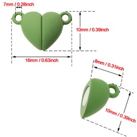 Tupalizy 14Pairs Magnetic Necklace Clasps Heart Beads Pendant Charms for Jewelry Making Couples Friendship Bracelets Necklaces Jump Rings Keychain Accessory DIY Crafts Valentine's Day Gifts,Multicolor