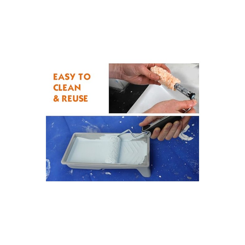 ROLLINGDOG 4 Inch Paint Roller - 4" Microfiber Jumbo Mini