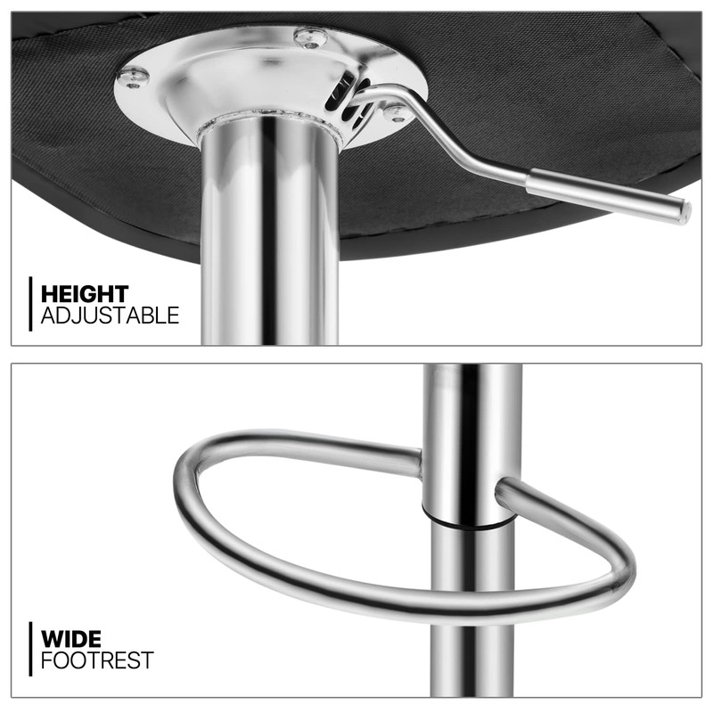 MoNiBloom Adjustable Bar Stools Set of 2 PU Leather Swivel