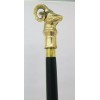 Antique 37"Antique Brass Goat Head Handle Vintage Black 3 Fold
