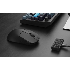 Keychron M3 Mini Wireless Gaming Optical Mouse, Tri-Mode 2.4 GHz/Bluetooth 5.1/Wired, PixArt PAW 3395 Sensor, 4000Hz Polling Rate, Lightweight Programmable Macro Button for Windows/Mac - Black