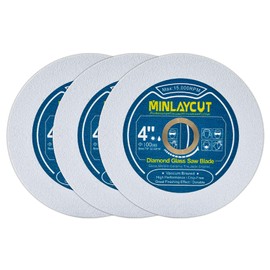 MINLAYCUT Diamond Glass Cutting Disc - 3pcs 4 inch/100mm Saw Blades for Cutting Glass Jade Crystal Wine Bottle for Angle Grinder Arbor 7/8'' x 4/5'' x 5/8''