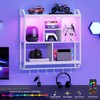 HOOBRO Gaming Floating Shelves with LED Lights, 28.7" LED Wall
