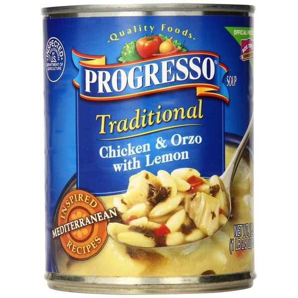 Progresso Chicken And Orzo With Lemon Soup, 18.5 OZ (Pack of 12)