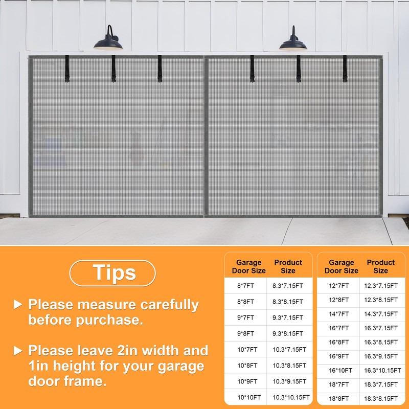 Privacy Garage Door Screen Blackout for 1 Car Garage-10x8FT Privacy