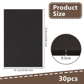 OLYCRAFT Pack of 30 3 mm Black Embroidery Foam 15.1 x 22.8 cm EVA Foam Panels Embroidery Foam Rectangular Foam Board Cosplay Foam for Hand Sewing Embroidery Machines Costumes