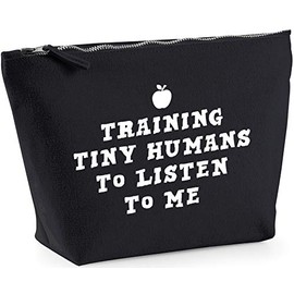 Hippowarehouse Training tiny humans to listen to me teacher printed make up cosmetic wash bag 18x19x9cm