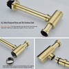 ZASLEME Brass Round Bottle P Trap, Basin Sink Waste Trap