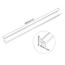 sourcing map 1pcs Acrylic Square Rods 11/16" x 12" Clear Acrylic Dowel Rods Sticks Acrylic Plastic Sticks Strip for DIY Crafts Lighting Gardening Decorations - 18mm x 300mm