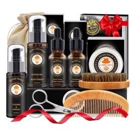 Kit De Cuidado De Barba Xikezan Para Hombre, Juego De 10 Pie