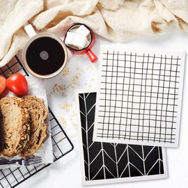 6 Pack Swedish Dishcloths Lemons Scandi Minimalist for Kitchen Biodegradable Cellulose Sponge Cleaning Cloths,Reusable Dishcloths for Kitchen Dish Rags Washing Paper Towel,Machine Washable Absorbent