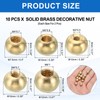 PATIKIL 10pcs M3/M4/M5/M6 Ball Thread Cap Nuts Knob, Brass Gold
