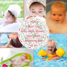 saicheek 20-Pack Baby Ear Covers for Shower with Cotton Ball,Kids Shower Cap Ear Protection for Bath,Waterproof Ear Covers Ear Stickers for Swimming,Shower Cap for Toddlers