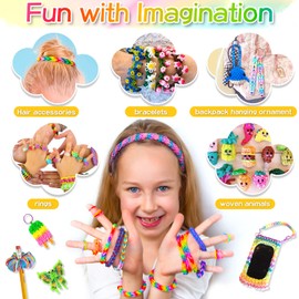 selizo 2800+ Loom Bands Set, 36 Colours Accessories Colourful Elastic Band for Bracelets, Loops Rubber Set Rubber Loom Bands Toy Gifts for Boys Girls 6 7 8 9 10 Children Crafts DIY